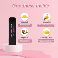 Glamveda Ph Lipstick | Color Changing Black Lipstick With Glossy Pink Payoff | Long Lasting Nourishment, SPF 10, Enriched With Vitamin E & Jojoba Oil| Vegan & Paraben Free | 4 gm Pack of 1