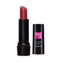 Elle 18 Color Pop Matte Finish Lip Color, R33, Code Red, 4.3G & Eye Drama Kajal, Super Black, Smudgeproof & Waterproof, 0.35G