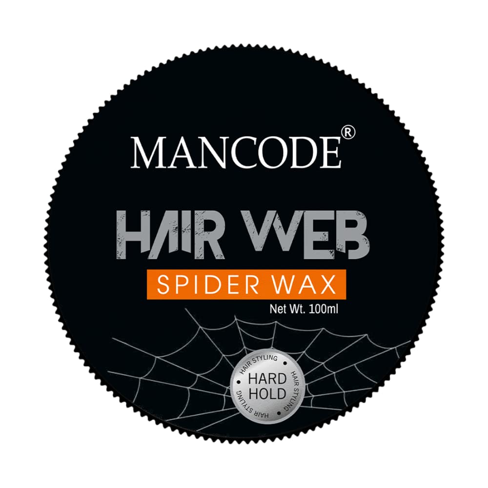 Mancode Spider Hair Web Wax for Men | 100ML | Extra Long-Lasting, Powerful 24-Hour Strong Hold | Enhances Hair Volume & Texture | Non-Sticky, Glossy & Stylish Look