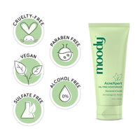 Moody AcneXpert Oil Free Moisturiser With Green Tea & Squalane | Reduces Blemishes, Excess Oil & Acne Marks For Radiant & Even Skin Tone | Non-Greasy & Light Weight Moisturizer For All Skin Type, 50ml