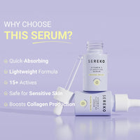 SEREKO 50X Vitamin C Face Serum for Glowing & Brightening Skin | Suitable to All Skin Types | Reduce Dark Spot, Recurring Acne & Blemishes | With Psychodermatology Formula | 10ml