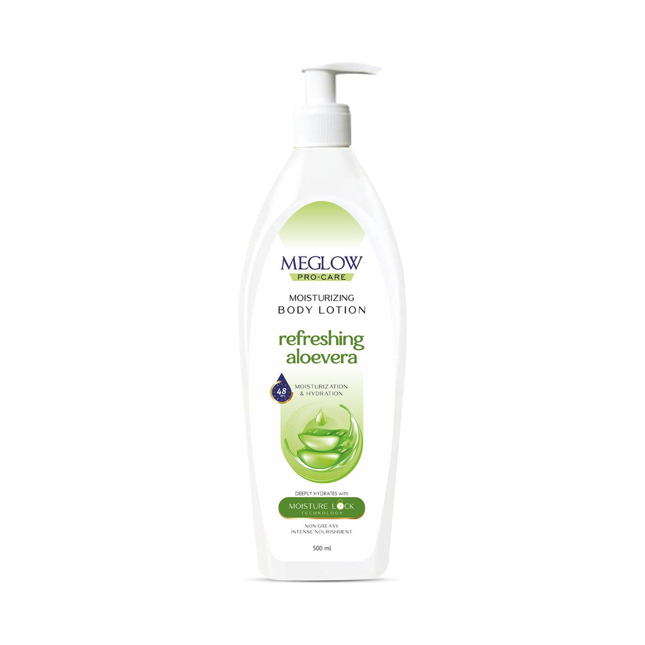 Meglow Pro-Care Moisturizing Body Lotion | Refreshing Aloe Vera Moisturizer for Women & Men for All Skin Types | Hydrating Moisturizer -500ml