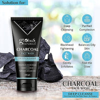 Globus Naturals Anti Pollution & Anti Acne Activated Charcoal Face Wash, For Both Men & Women, 100ml