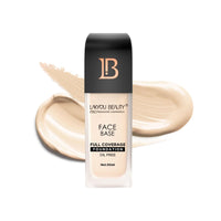 Lakyou Beauty Face Base Full Coverage Foundation 30ml | Oil free full coverage pore fix weightless formula with hyaluronic acid with SPF 20 for all skin type (White Ivory)