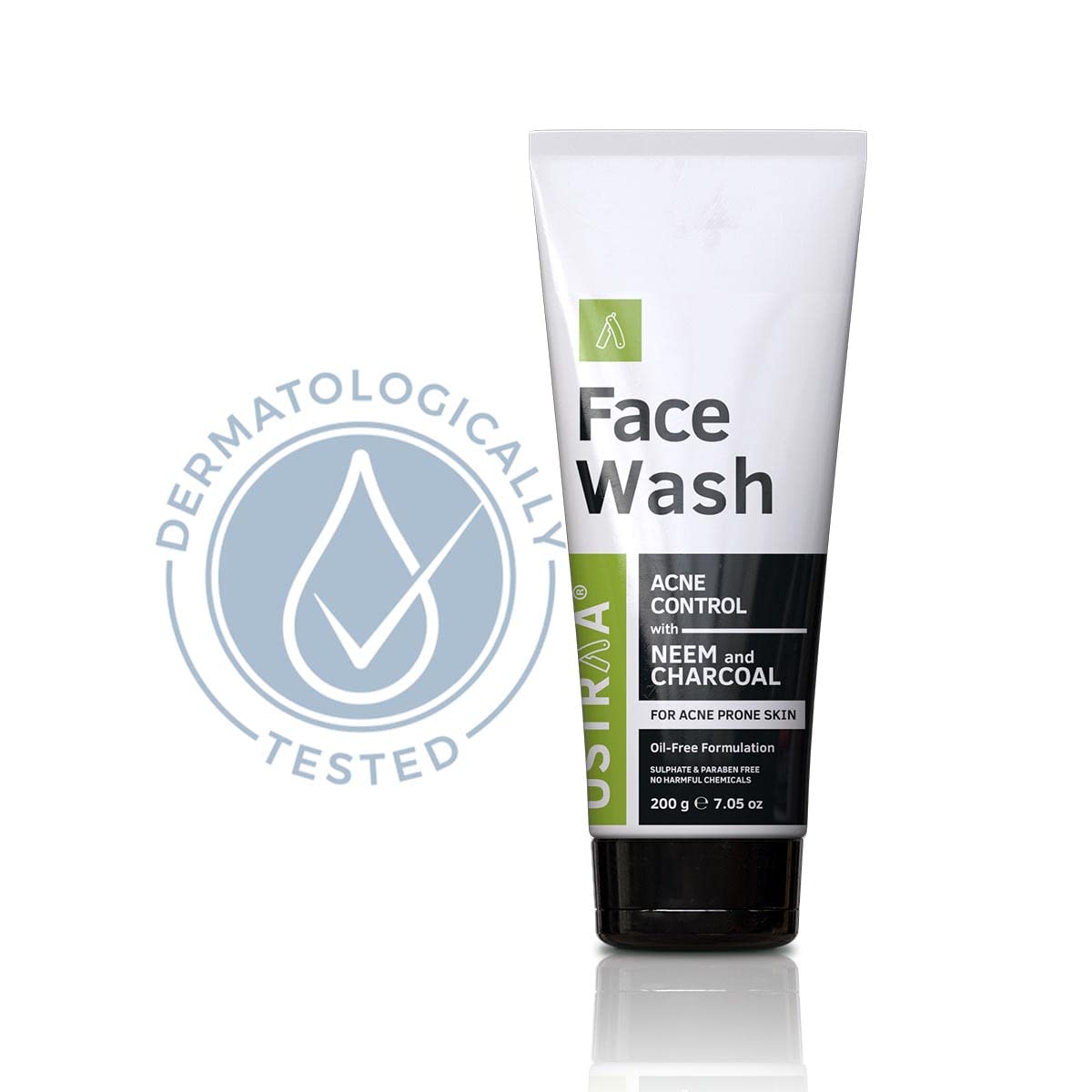 Ustraa Face Wash Acne Control - With Neem & Charcoal - 200g - Oil control, Prevents Acne | & Moisturising Cream - Oily Skin - 100g | Long-lasting moisturization & Hydration | Quick Absorption