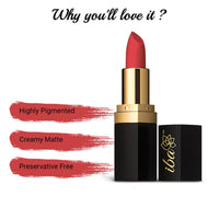 Iba Long Stay Matte Lipstick for Women- M05 Orange Flash, 4g | Creamy Matte Finish & Smooth Texture| Long-Lasting | Hydrated Lips | Enriched with Vitamin E| Intense Colour & Highly Pigmented | Lip Makeup