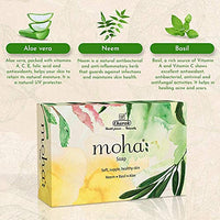 Moha: Herbal Soap A Natural Face & Body Cleanser! With Goodness Of Aloe Vera Gel, Basil & Neem Used As Bathing Soap, Face & Body Soap, Unisex Bathing Bar - 100Gm Each (Pack Of 6)