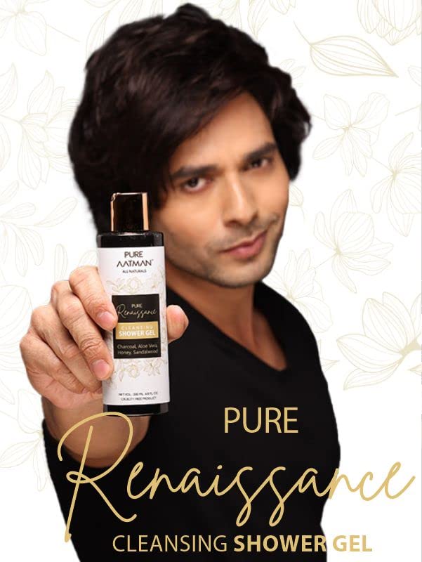 PURE AATMAN Cleansing Shower Gel With Charcoal | Moisturizing, Refreshing,Hydrating | and Body Lotion with Aloe vera Shea butter Vitamin E | dry skin