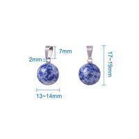 FASHEWELRY 50Pcs Chakra Round Stone Pendants Mixed Healing Crystal Quartz Gemstone Charms for Necklace Jewelry Making Hole: 2x7mm 6-Mixed Color-Ball-Random