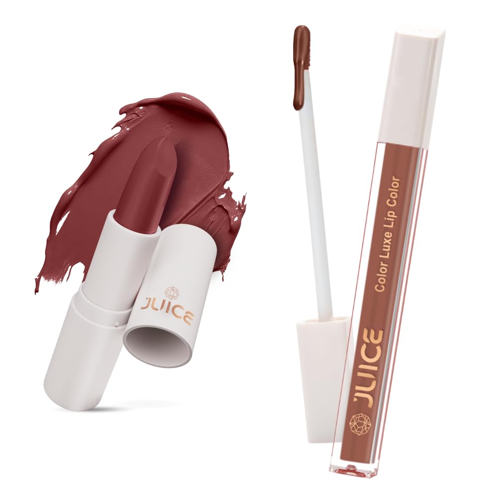 Juice Nude Heart - M24 Kiss Sensation Lipstick & Alluring Nude - M11 Color Luxe Liquid Lipstick with Goodness of Bio Retinol, & SPF 15 UV Protection