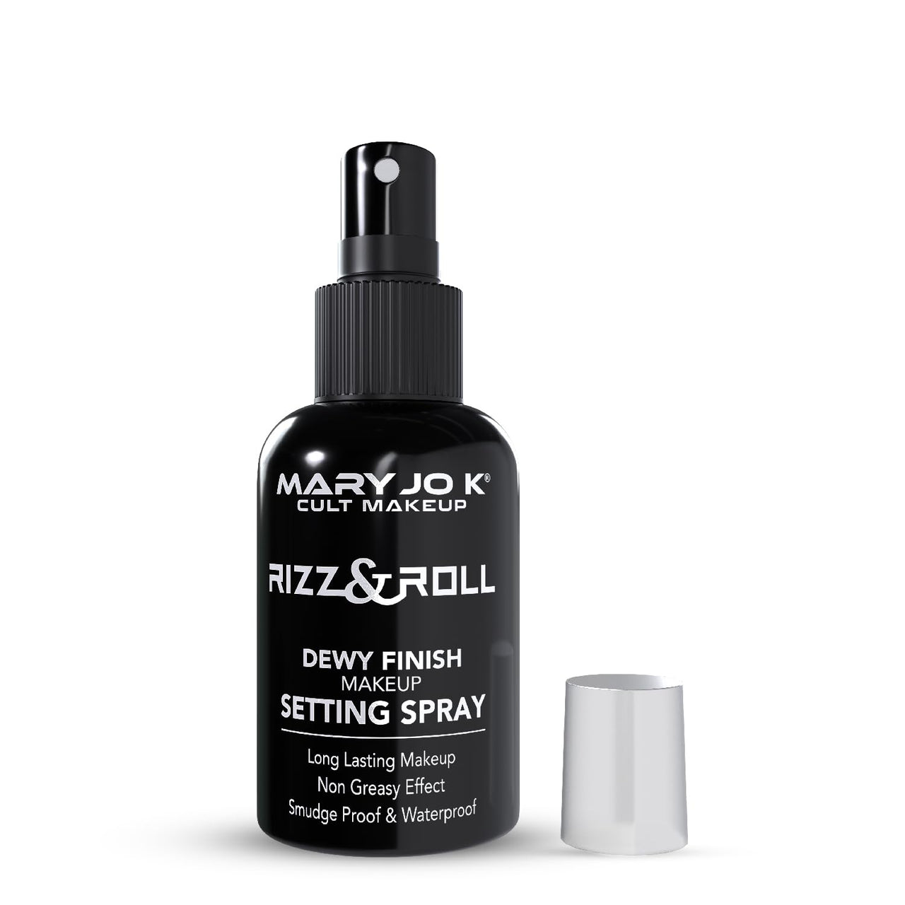 Mary Jo K Fizz & Roll Dewy Finish Makeup Setting Spray, Waterproof, Long Lasting, Non-Greasy, Black