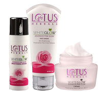 Lotus Herbals Purglow Advanced Pink Glow Day Cream_50g + Face Wash_100g + Face Serum_30ml (Set of 3)