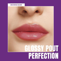 Elle 18 OMG Lip Gloss, Glossy Finish, Brownie Babe, Non-sticky Formula, Light-weight, Moisturising, Infused with Rapeseed and Jojoba Oil, Full Coverage| 2.5ml