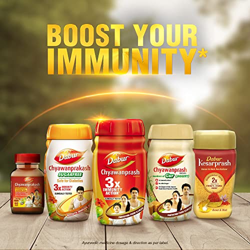 Dabur Chyawanprash - 2kg | 3X Immunity Action | With 40+ Ayurvedic Herbs | Helps Build Strength & Stamina | Builds Overall Health | Ayurvedic Health Supplement | Good for Digestion & Respiration