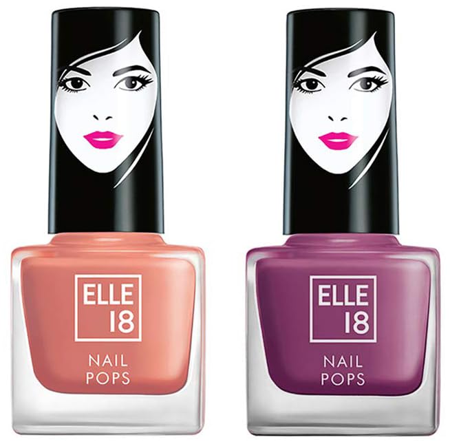 Elle 18 Nail Pops Nail Color 159 & Elle18 Matte Finish Combo, 15 Ml