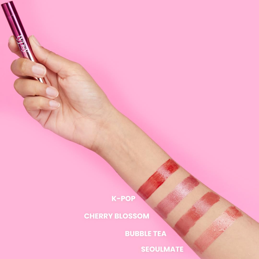 Typsy Beauty Glossified Lip Plumer (Cherry Blossom with Shimmer) | 3-in-1 | Hydrating & Nourishing Lip Balm | Instant Fullness with Lip Plumper | High Shine Lip Gloss | Formulated In Korea | 2.6gm
