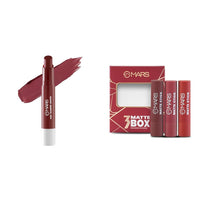 MARS Matte Super Stay Lipstick | Up to 12 Hours Long Lasting | Smudge Proof and Waterproof Lipstick for Women (2.6 gm) (13-DESTINY) Matte Box Set of 3 Lipsticks for Women (3x3.2 gm) (01-Red & Maroon)