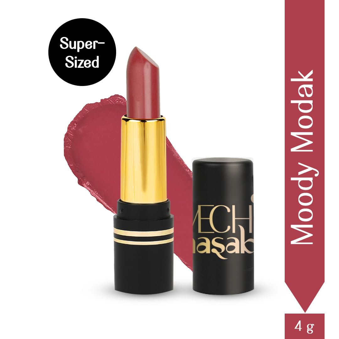 LoveChild Masaba Full Pocket Lipstick, Wine Red Lipsticks For Women With Long Lasting Formula Upto 6Hrs, Hydrating & Nourishing, Matte Finish, Moody Modak, 4g