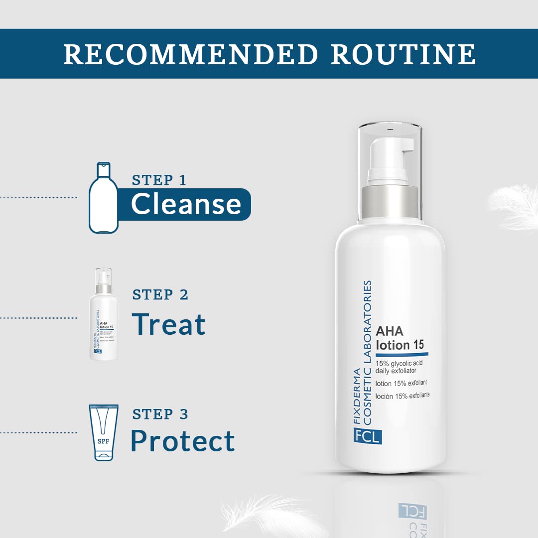 FIXDERMA COSMETIC LABORATORIES 15% Glycolic Acid Aha Lotion For Body And Face | Dead Skin Remover | Paraben Free Aha Exfoliating Lotion For Dry, Itchy And Rough Skin - 100Ml