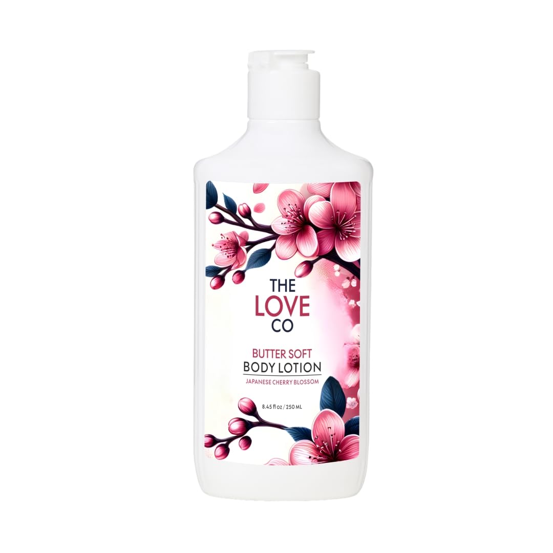 THE LOVE CO. Butter Soft Body Lotion - Nourishing Moisturizer Cream for Dry Skin - Suitable for Men and Women with Jojoba Oil, Shea Butter & Vitamin E - 250ml