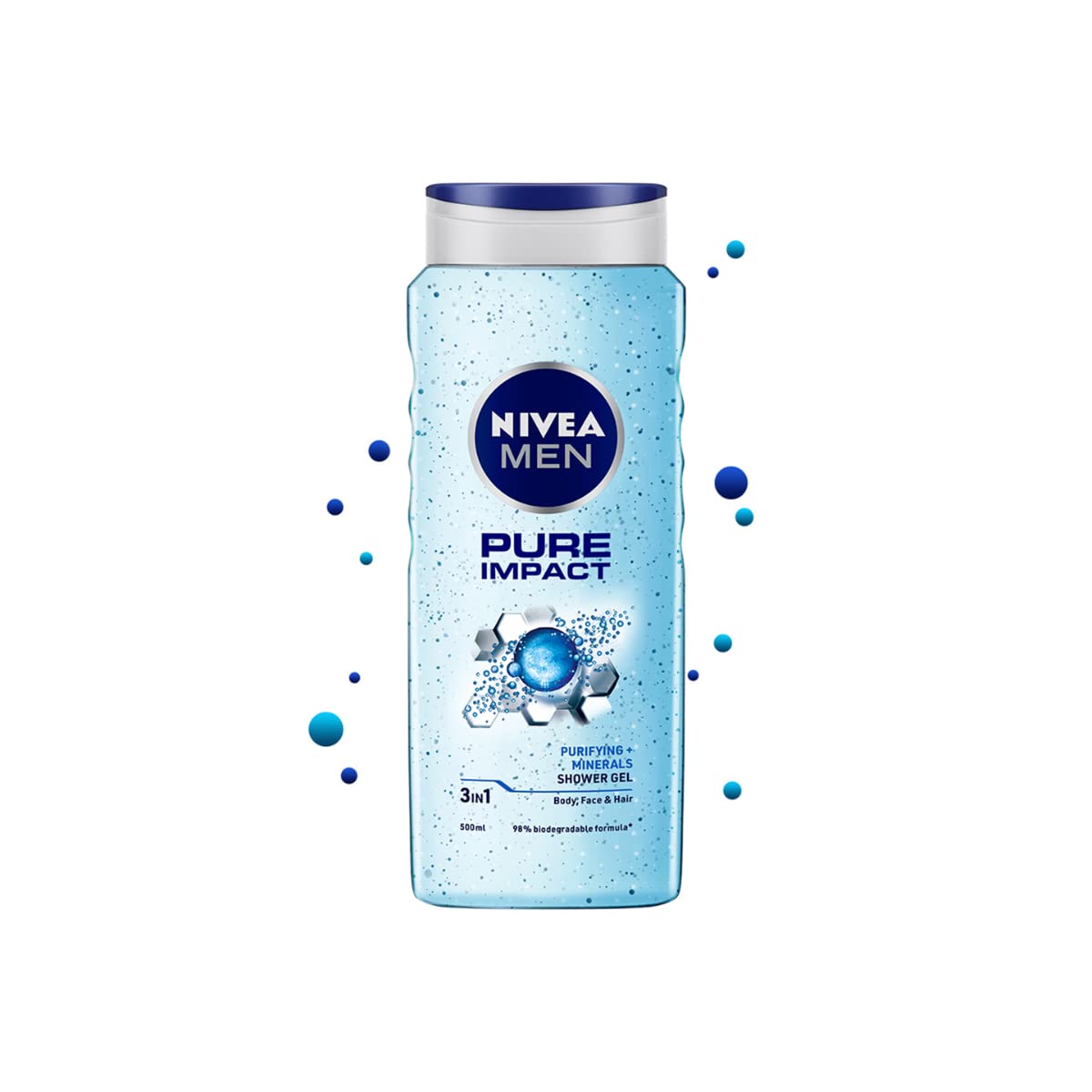 NIVEA Men Body Wash, Active Clean with Active Charcoal, Shower Gel for Body, Face & Hair, 500 ml & Men Body Wash, 500 ml