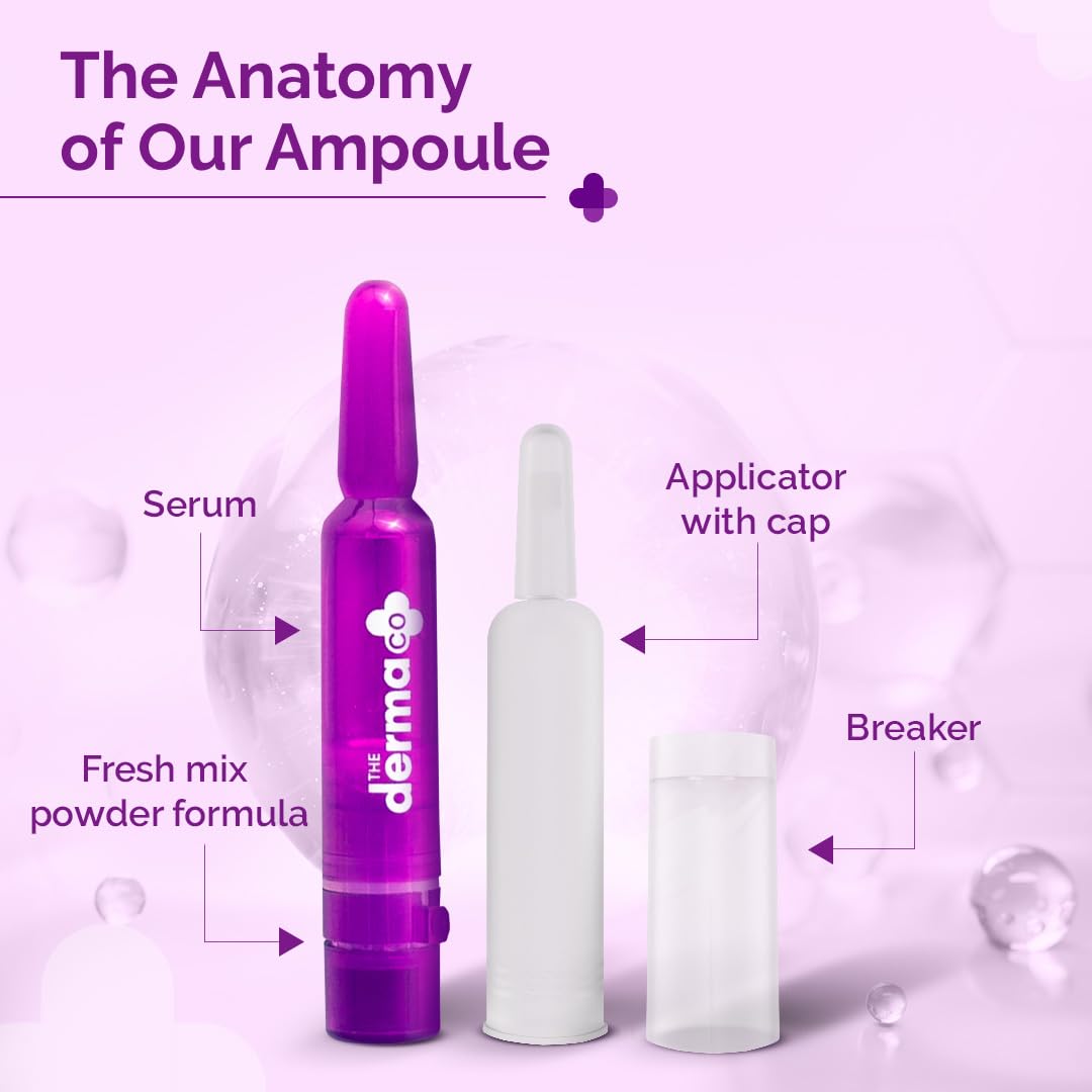 The Derma Co 15% Vitamin C Serum Intense Brightening Ampoule Kit|Radiant & Glowing Skin In 7 Days|7 Fresh Mix|Brightening For Dull Skin|Most Potent Vitamin C (L-Ascorbic Acid)|Ferulic Acid - 14 Ml