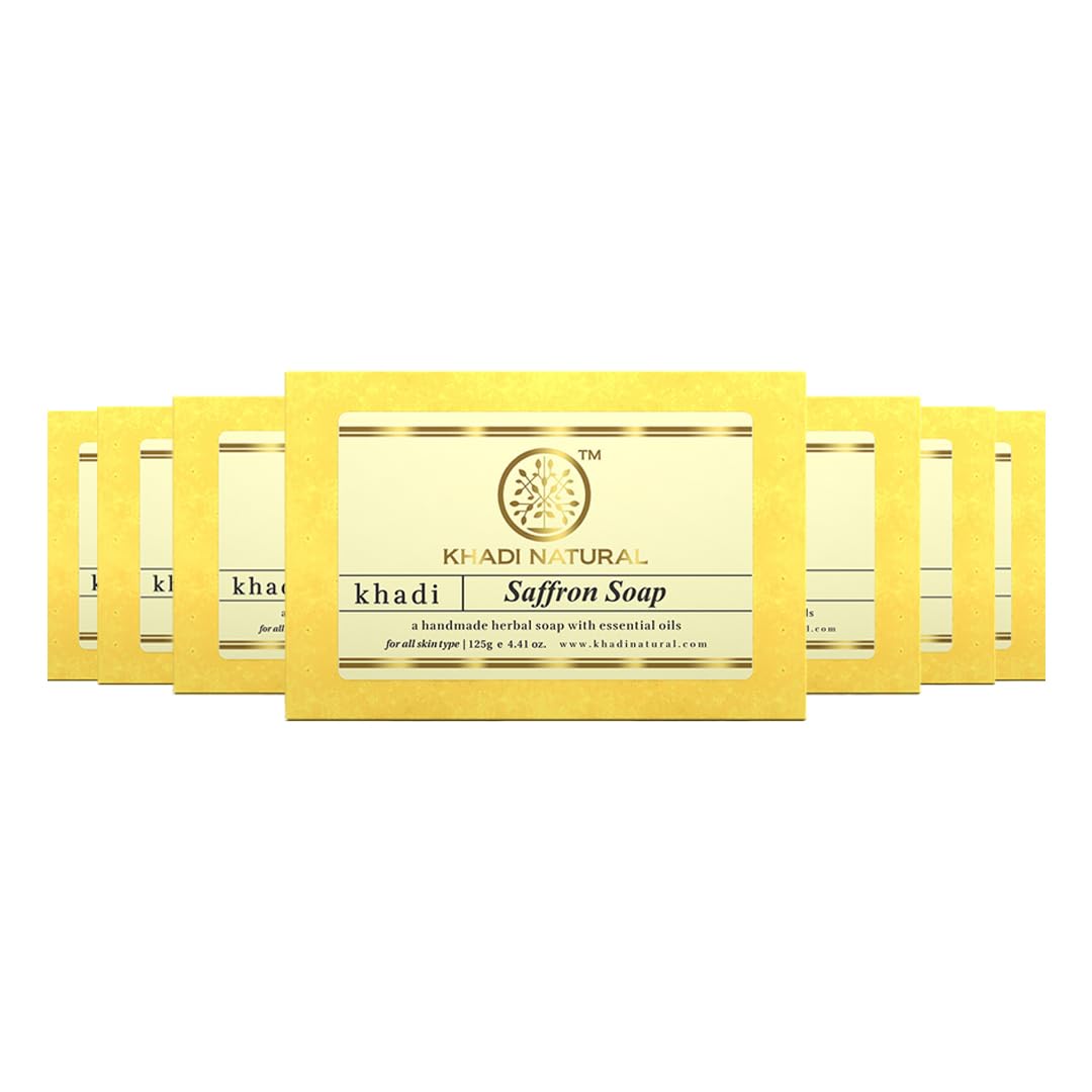 Khadi Natural Herbal Saffron Soap, 125 g (Pack of 7)