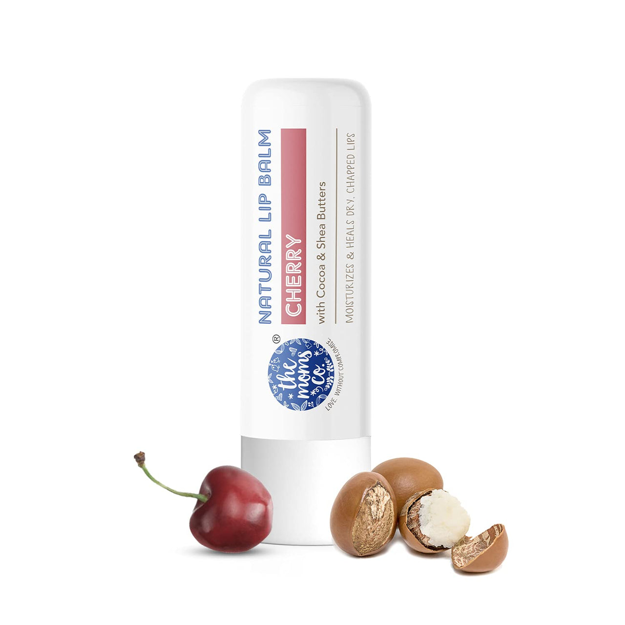 The Moms Co. Natural Lip Balm(5gm) (Fruit). Natural Cherry Lip Balm I Non Sticky I Protects & Nourishes Dry Chapped Lips I Shea & Cocoa Butter(5gm) (Cherry)
