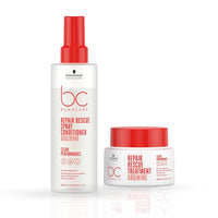 Schwarzkopf Professional New Bonacure Clean Repair Rescue Hair Mask treatment (200ml) with Arginin + Spray Conditioner 200ml | Combo for Damaged and chemically treated hair