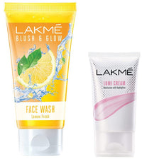Lakmé Lumi Cream,Moisturizer with highlighter, Enriched with Niacinamide for all skin type,30 gm & Lakmé Blush & Glow Lemon Freshness Gel Face Wash with Lemon Extracts, 100 g