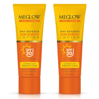 Meglow Pro-Care SPF 30 PA+++ Sunscreen Lotion for Face & Body Pack of 2 (50ml each) – Broad Spectrum UVA/UVB Protection & Blue Light Defense, Intense Hydration for All Skin Types