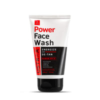 Ustraa Power Face Wash - 100g - Energize and De-Tan | Dermatologicallyl Tested | Effective Tan Removal | Removes Dead Skin, Brightens Skin, Refresh & Recharge, NO SLS, No Paraben