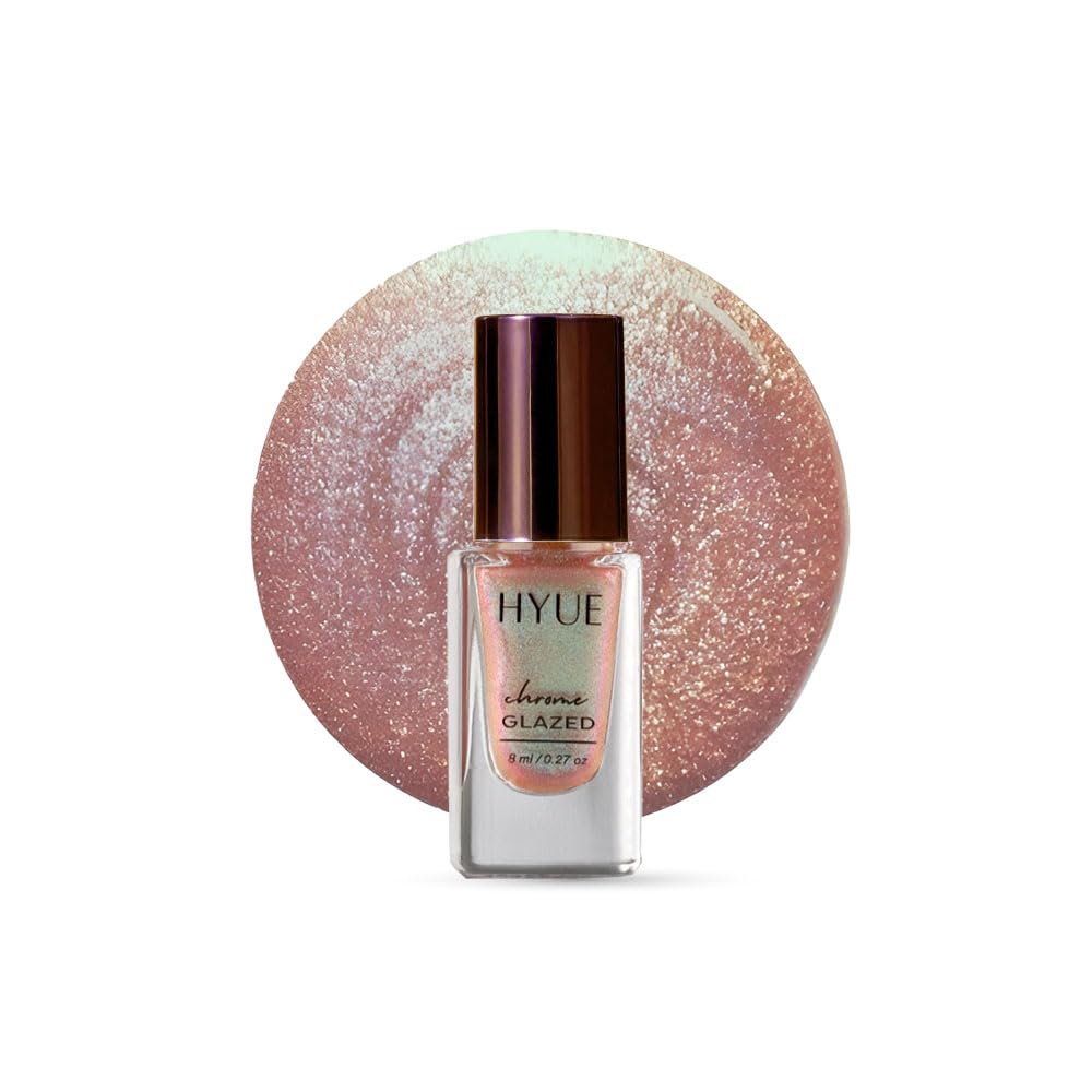 HYUE Chrome Glazed Nail Paint - 7 shades | Moonstone | 8 ml | Dual-toned | Long-lasting Shine | Color-Shifting Pigments | One Stroke Coverage | Gel Finish | Salon-like Nails | No UV Damage