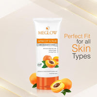 Meglow Apricot Scrub 70g Each, Pack of 3 – Paraben Free Formula || Enriched with Natural Apricot Extracts, Vitamin E and Aloe Vera Extract || Remove Dead Skin Cells || All Skin Type || Helps to Make Skin Smooth and Radiant