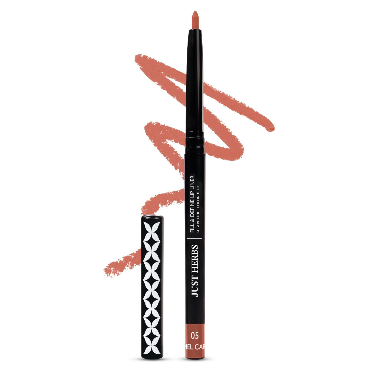 Just Herbs Fill & Define Lip Liner with Shea Butter and Coconut Oil Transfer Proof Long Lasting Creamy Matte Finish Lip Liner (Caramel Carnival, 0.3g)