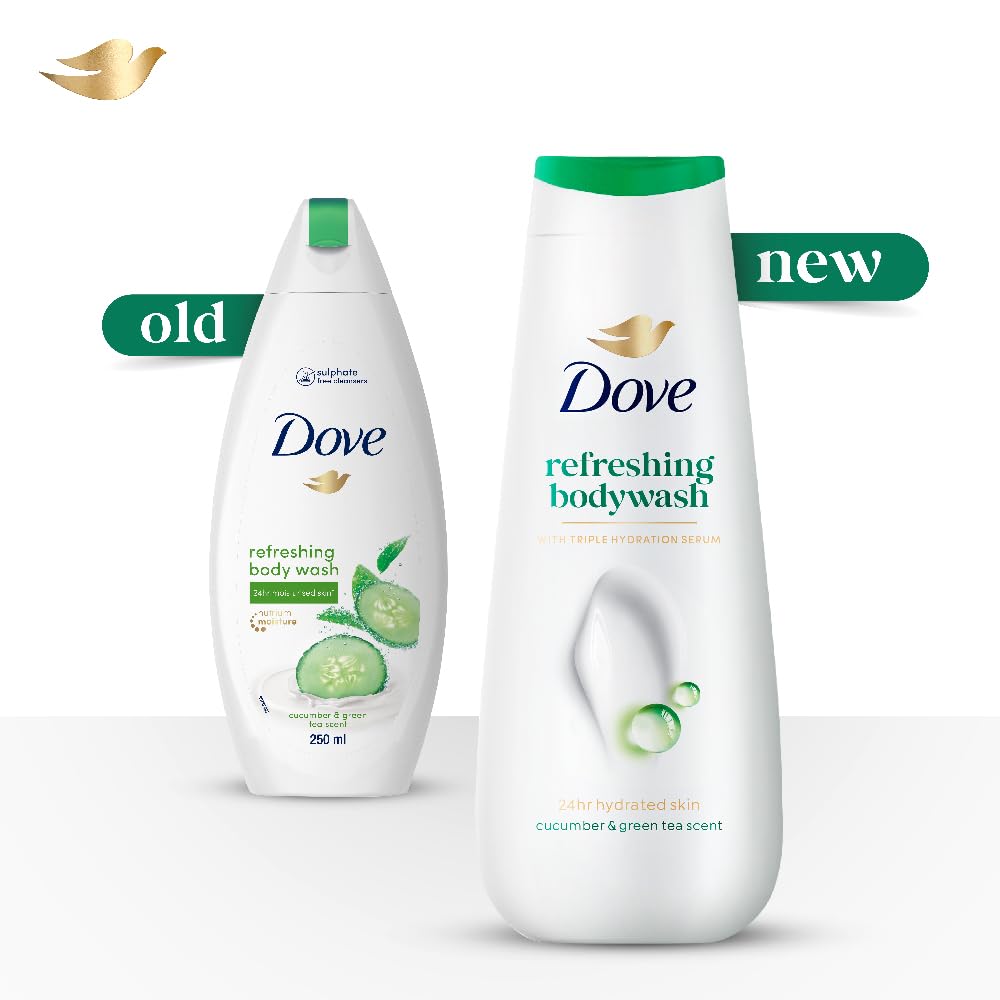 Dove Refreshing Bodywash with Triple Hydration Serum, 300ml