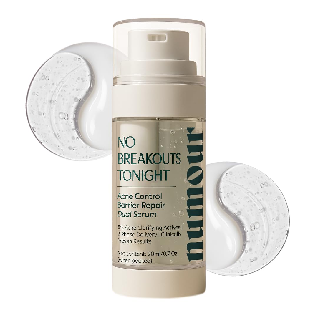 Numour No Breakouts Tonight| Dual Acne face Serum 20ml | 8% Actives 2% Encapsulated Salicylic + 4% Niacinamide + Azelaic Acid & Zinc | Acne‑Prone & Sensitive Skin