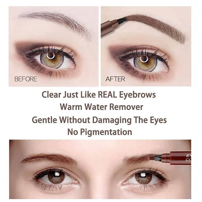 Tmisham Store Eyebrow Pen- Black, Waterproof & Smudge-proof, One Swipe Application with Micro Precision, Natural & Long-lasting Finish, For Denser & Fuller Eyebrows, Easy to use(pc of 1)