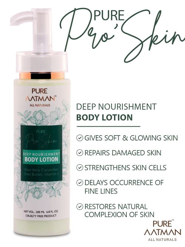 PURE AATMAN Deep body moisturising and nourishing combo kit |shower gel (200ml) |sulphate free | paraben free, body lotion (200ml))