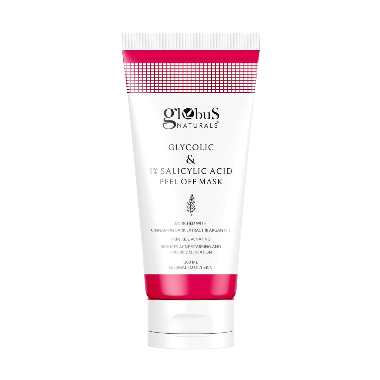 Globus Naturals Glycolic & 1% Salicylic Acid Anti Acne Peel Off Mask, For Oily & Acne Prone Skin,100 gms (Pack of 1)