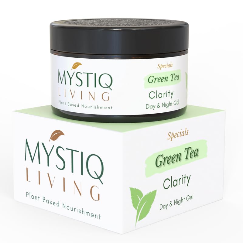 Mystiq Living Green Tea Clarity with 2% Salicyclic Acid Gel Cream for Anti Acne, Pimples & Scar Removal - 50GM | Skin Clarifying Day & Night Gel | Moisturizer for Oily & Acne Prone Skin