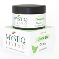 Mystiq Living Green Tea Clarity with 2% Salicyclic Acid Gel Cream for Anti Acne, Pimples & Scar Removal - 50GM | Skin Clarifying Day & Night Gel | Moisturizer for Oily & Acne Prone Skin