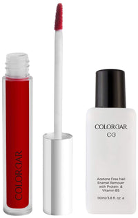 Colorbar Sindoor, Red, 3.8ml And Colorbar Nail Polish Remover, 110ml
