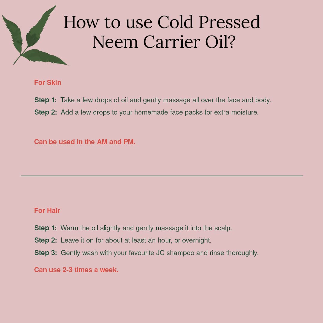 Juicy Chemistry Neem Oil, 30 ml | Pure, Cold-pressed & Organic Carrier Neem Oil for Dandruff, Irritated & Itchy Scalp | Ecocert Certified Organic for Men & Women | Cruelty-free & 100% Vegan