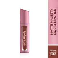 MATTE Majesty Liquid Lipstick Smudged Proof Long Lasting Highly Pigmented Water Proof Matte Liquid Lipstick (Premiere Leaug Nude)