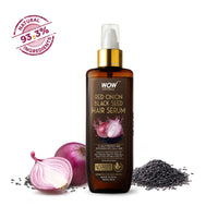 WOW Skin Science Red Onion Black Seed Hair Serum - with Red Onion Seed Oil Extract, Watercress - NON STICKY - for Frizz Control & Replenishing Dry, Dull Hair - No Parabens, Silicones & PEG - 100mL