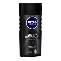 Nivea Men Shower Gel, Deep Impact Cleansing Body Wash, Men, 250ml & Men Face Wash, Deep Impact Intense Clean, 100g