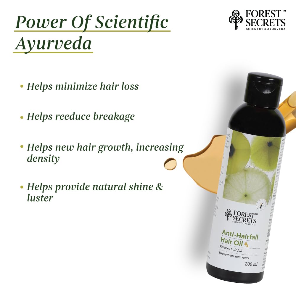 Forest Secrets Anti-Hairfall Hair Oil 200 ml | Nourishes Scalp & Stimulates Roots | Reduces Hairfall & Breakage | Repairs Damaged Hair | Boosts Hair Thickness