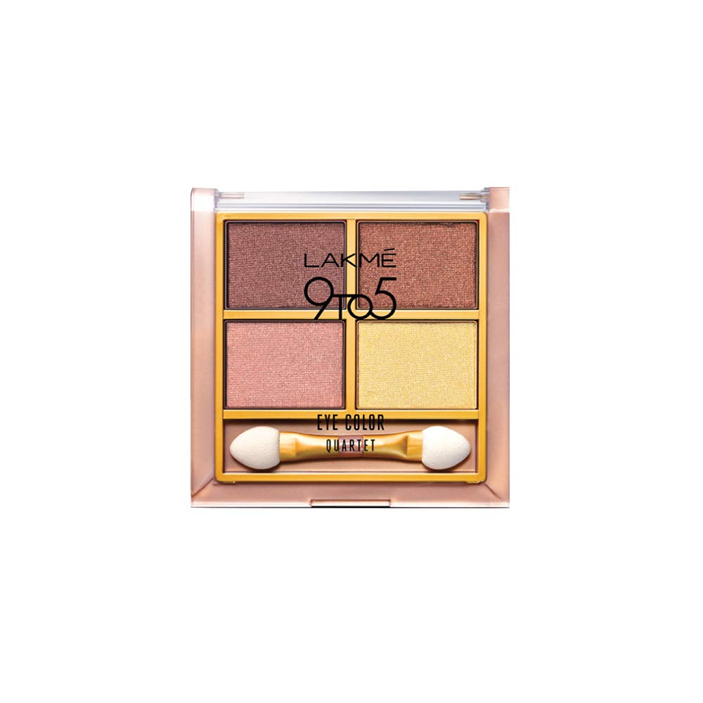 Lakmé Eyeconic Lash Curling Mascara, Black, 9Ml And Lakmé 9 To 5 Eye Color Quartet Eye Shadow, Desert Rose, 7G