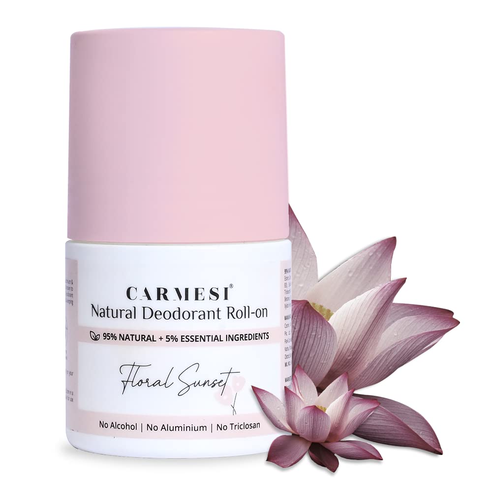 Carmesi Natural UnderArms Roll On Deodorant for Women 50ml and FACES CANADA Magneteyes Eyeliner - Black, 3.5ml